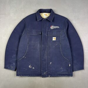 Carhartt Navy Canvas Field Jacket with Patch Logos